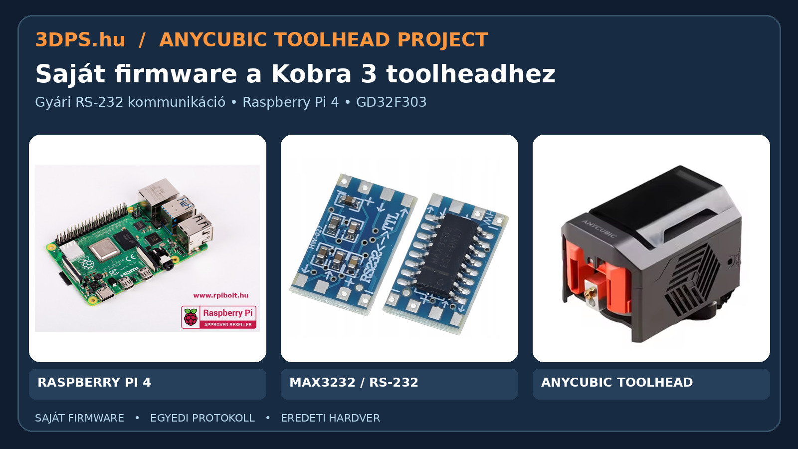 Custom firmware for the Anycubic Kobra 3 toolhead: keeping the original RS-232 link
